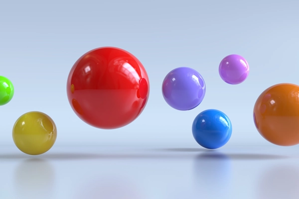 colored balls bouncing