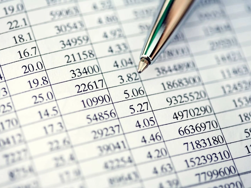 numbers in a spreadsheet